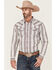 Image #1 - Moonshine Spirit&reg; Men's Stripe Plaid Long Sleeve Snap Western Shirt, White, hi-res