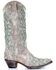 Image #2 - Corral Women's Glitter Inlay and Crystals Western Boots, White, hi-res
