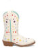 Image #2 - Dan Post Little Girls' Starlett Western Boots - Square Toe, White, hi-res