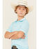 Image #2 - Ariat Boys' Tek Short Sleeve Polo Shirt , Aqua, hi-res