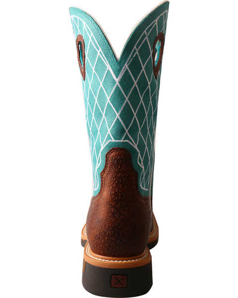 Image #4 - Twisted X Men's Lite Pattern Square Toe Western Work Boots, Brown, hi-res