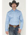 Image #1 - Wrangler X Cody Johnson Men's Paisley Print Long Sleeve Button-Down Western Shirt, Blue, hi-res