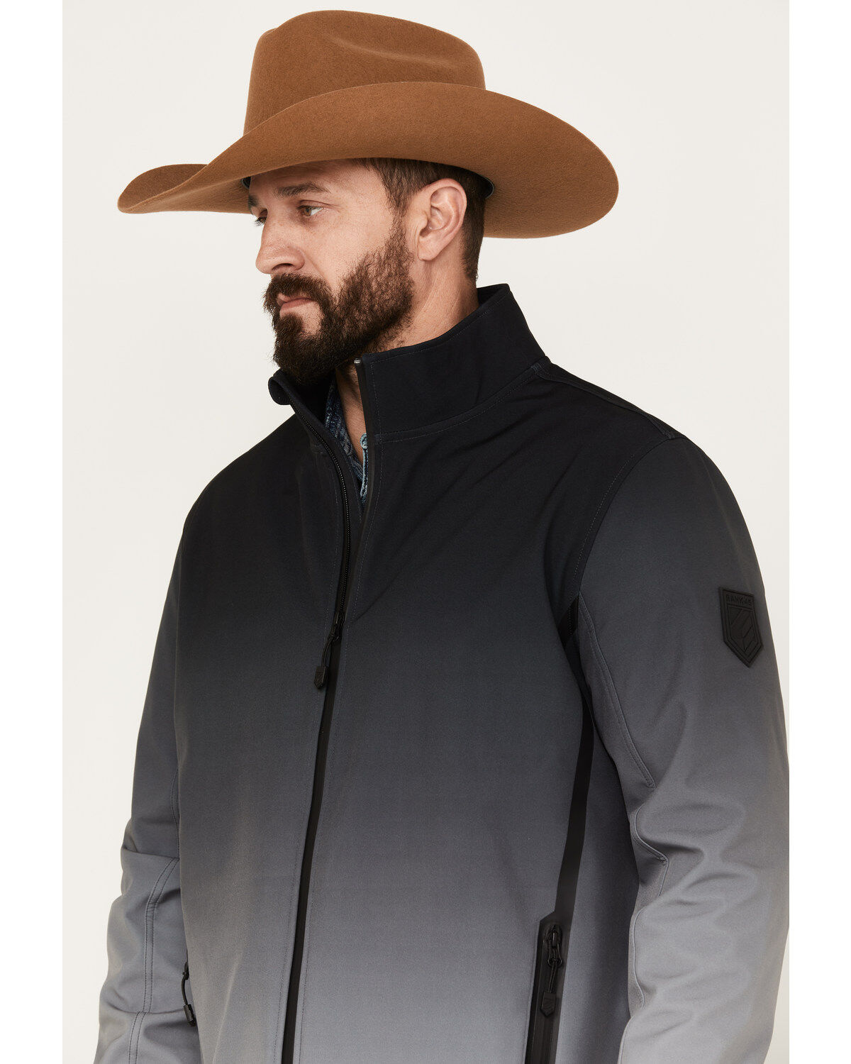 Image #2 - RANK 45&reg; Men's Ombre Softshell Jacket, Grey, hi-res