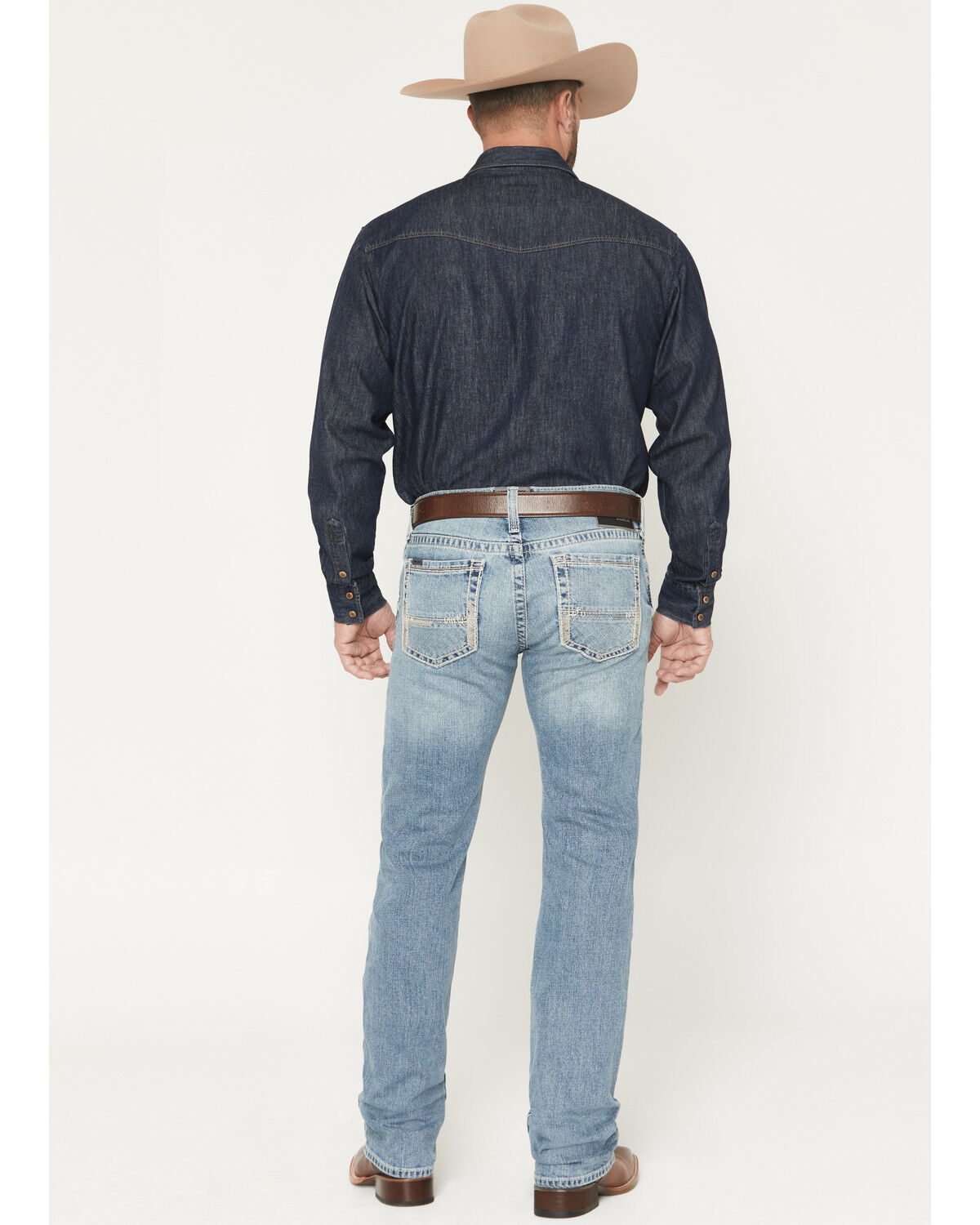 Image #3 - Ariat Men's M7 Rocker Shasta Light Wash Slim Straight Stretch Denim Jeans, Blue, hi-res