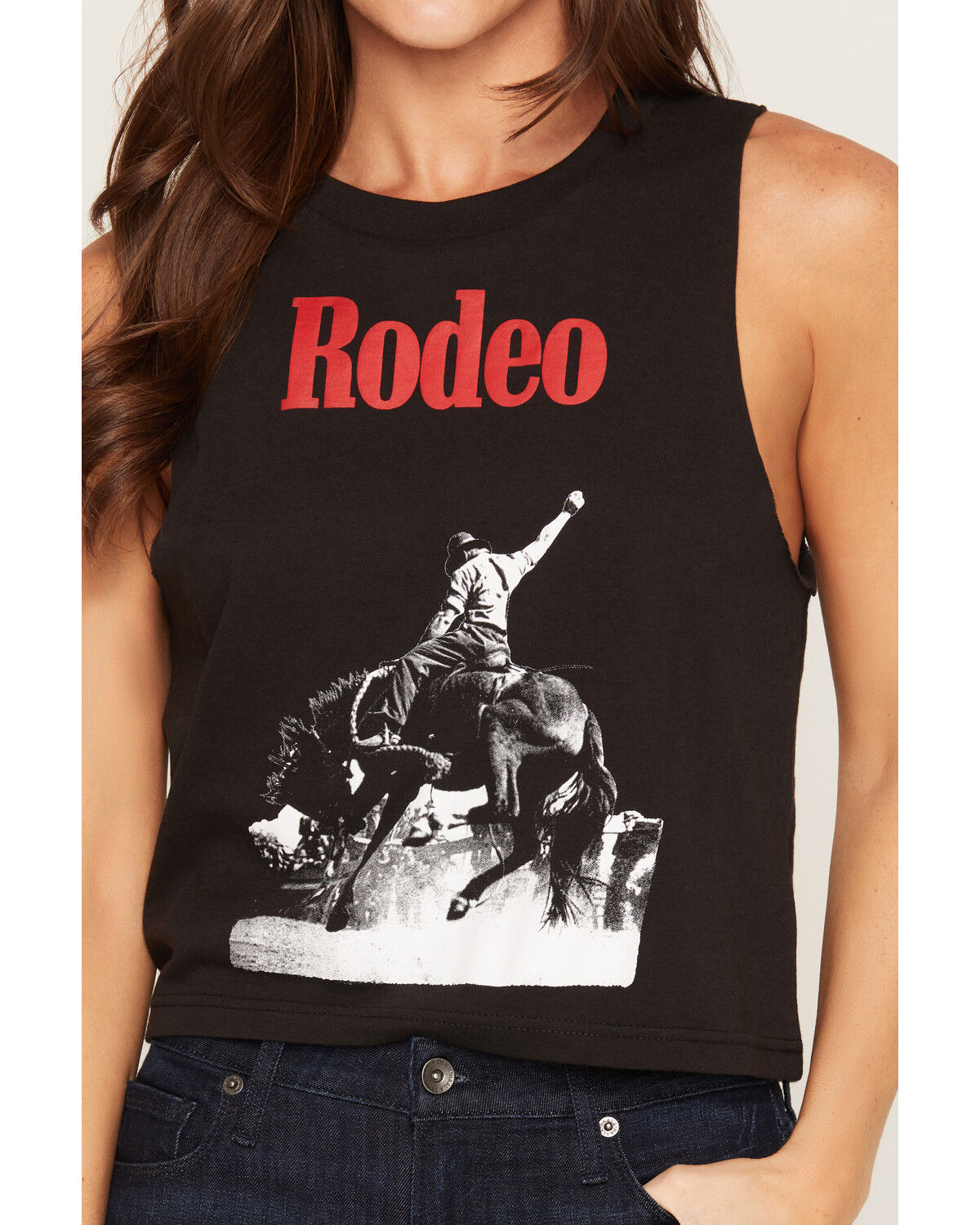 Image #3 - Girl Dangerous Women's Rodeo Graphic Tank Top, Black, hi-res