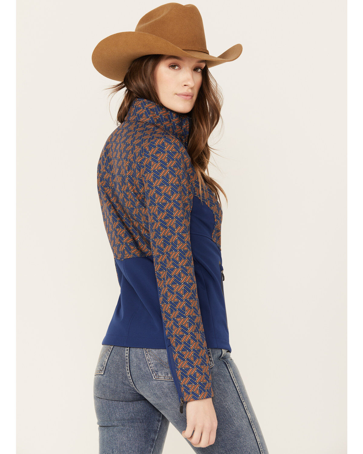 Image #4 - RANK 45&reg; Women's Fannie Geo Print Softshell Jacket, Royal Blue, hi-res
