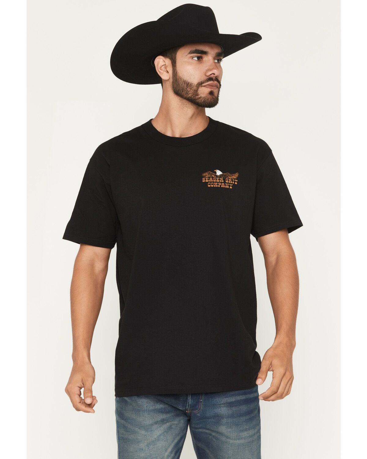 Image #2 - Seager Men's Big Rig Short Sleeve Graphic T-Shirt, Black, hi-res