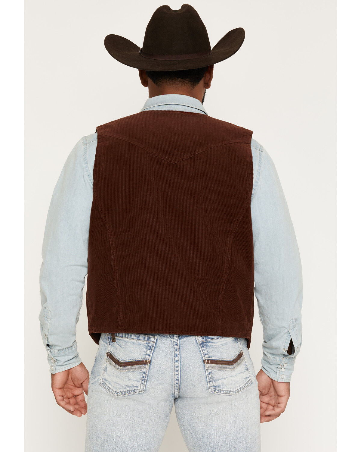 Image #4 - Cody James Men's Bandera Solid Corduroy Vest, Brown, hi-res