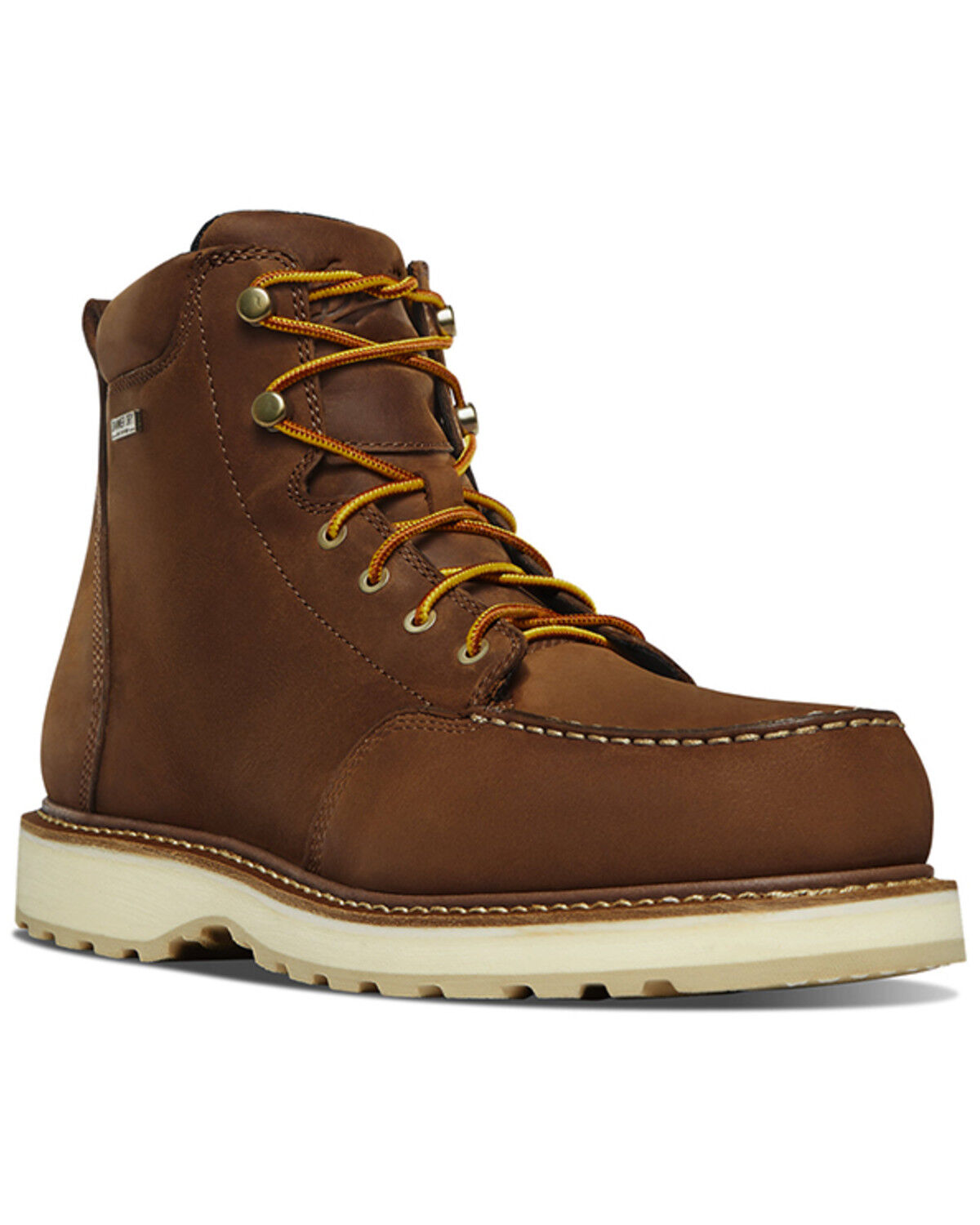 Image #1 - Danner Men's Cedar River 6" Moc Waterproof Work Boots - Aluminum Toe, Brown, hi-res