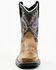 Image #4 - Old West Boys' Leather Work Rubber Western Boots - Square Toe, Tan, hi-res