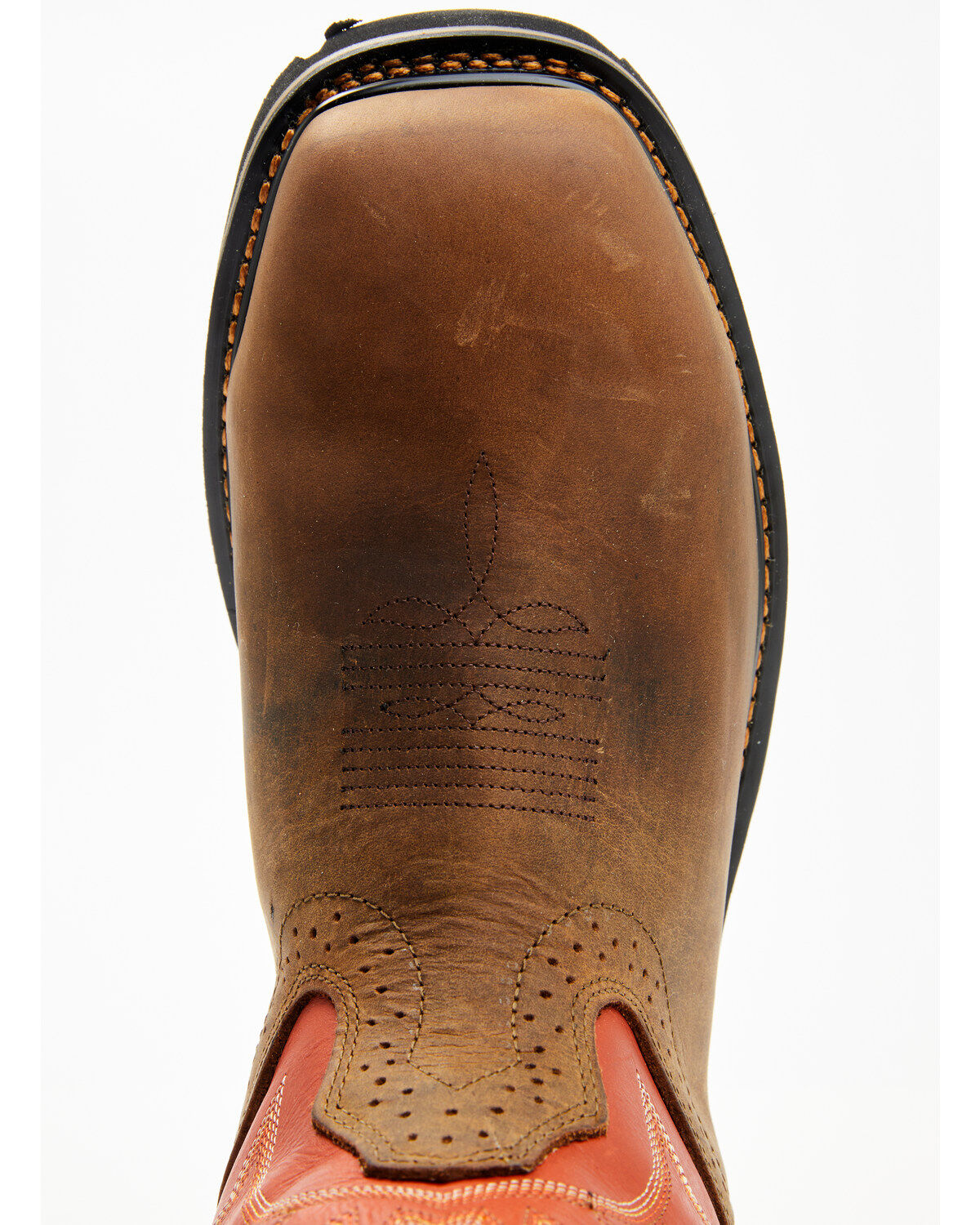 Image #6 - Cody James Men's Mustang Pull-On Waterproof Work Boots - Composite Toe, Orange, hi-res