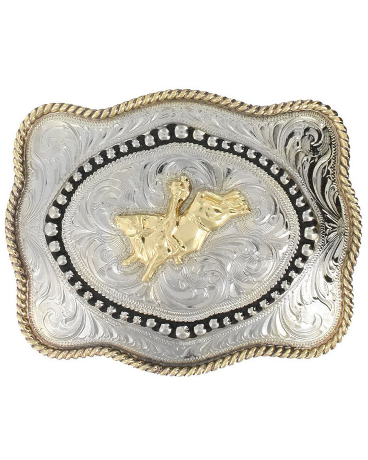 Cody James&reg; Men's Bull Rider Belt Buckle, Silver, hi-res