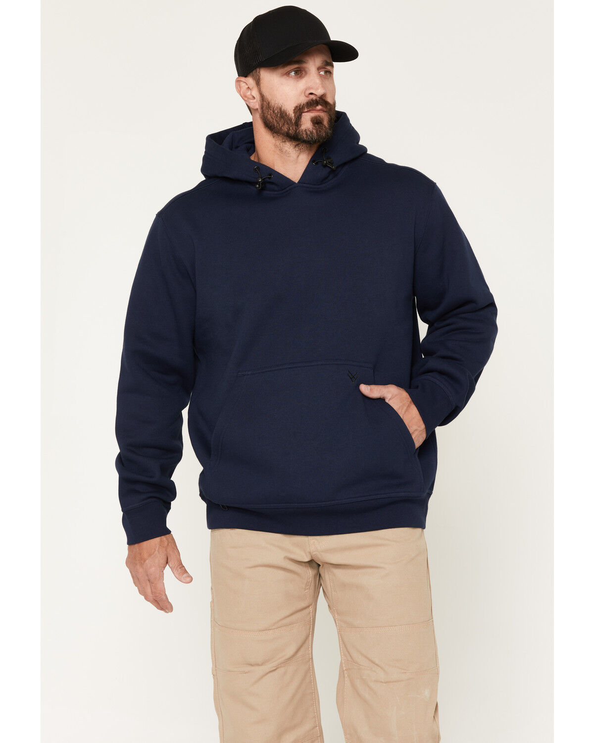 Image #2 - Hawx Men's Hawk Fleece Hooded Sweatshirt, Navy, hi-res