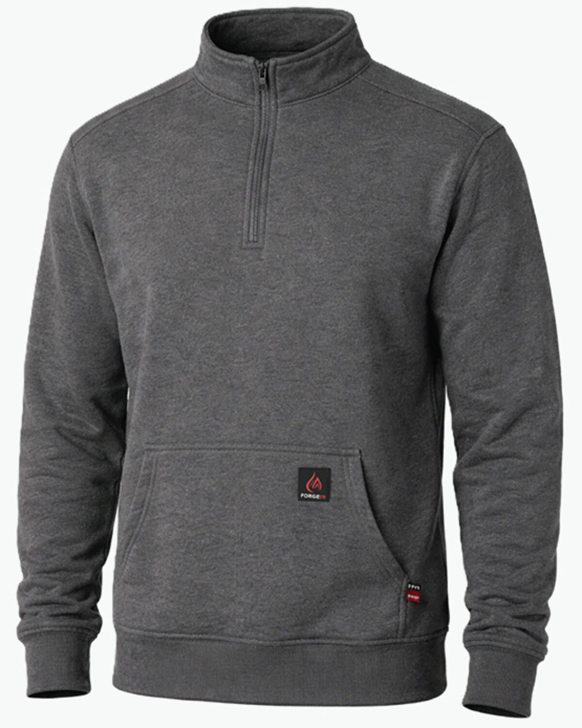 Image #1 - Forge Workwear Men's FR Solid 1/4 Zip Work Pullover, Charcoal, hi-res