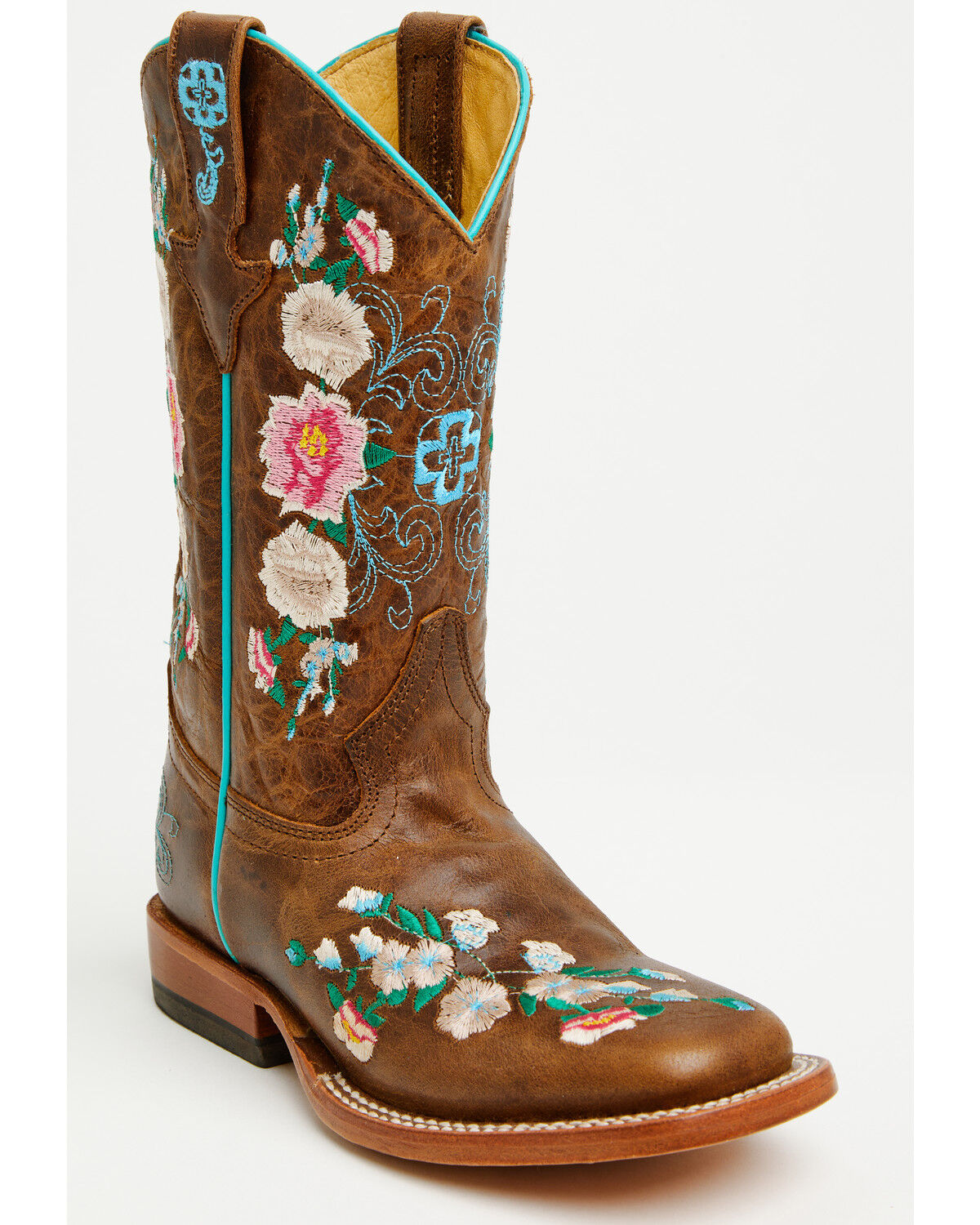 Macie Bean Little Girls' Honey Bunch Western Boots - Square Toe, Tan, hi-res