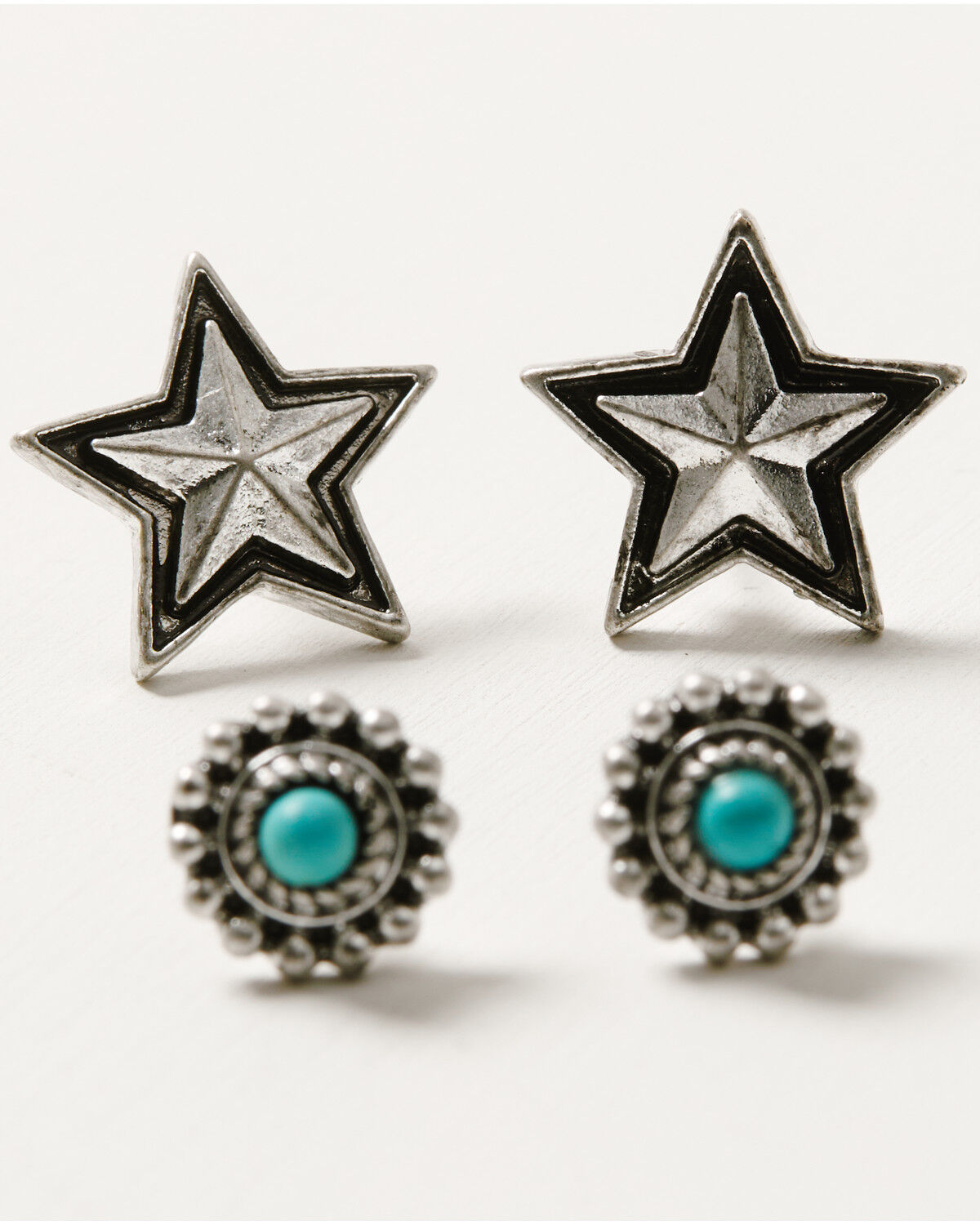 Image #3 - Cowgirl Confetti Women's Beauty Blooms Earring Set - 3 Piece, Turquoise, hi-res