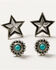 Image #3 - Cowgirl Confetti Women's Beauty Blooms Earring Set - 3 Piece, Turquoise, hi-res