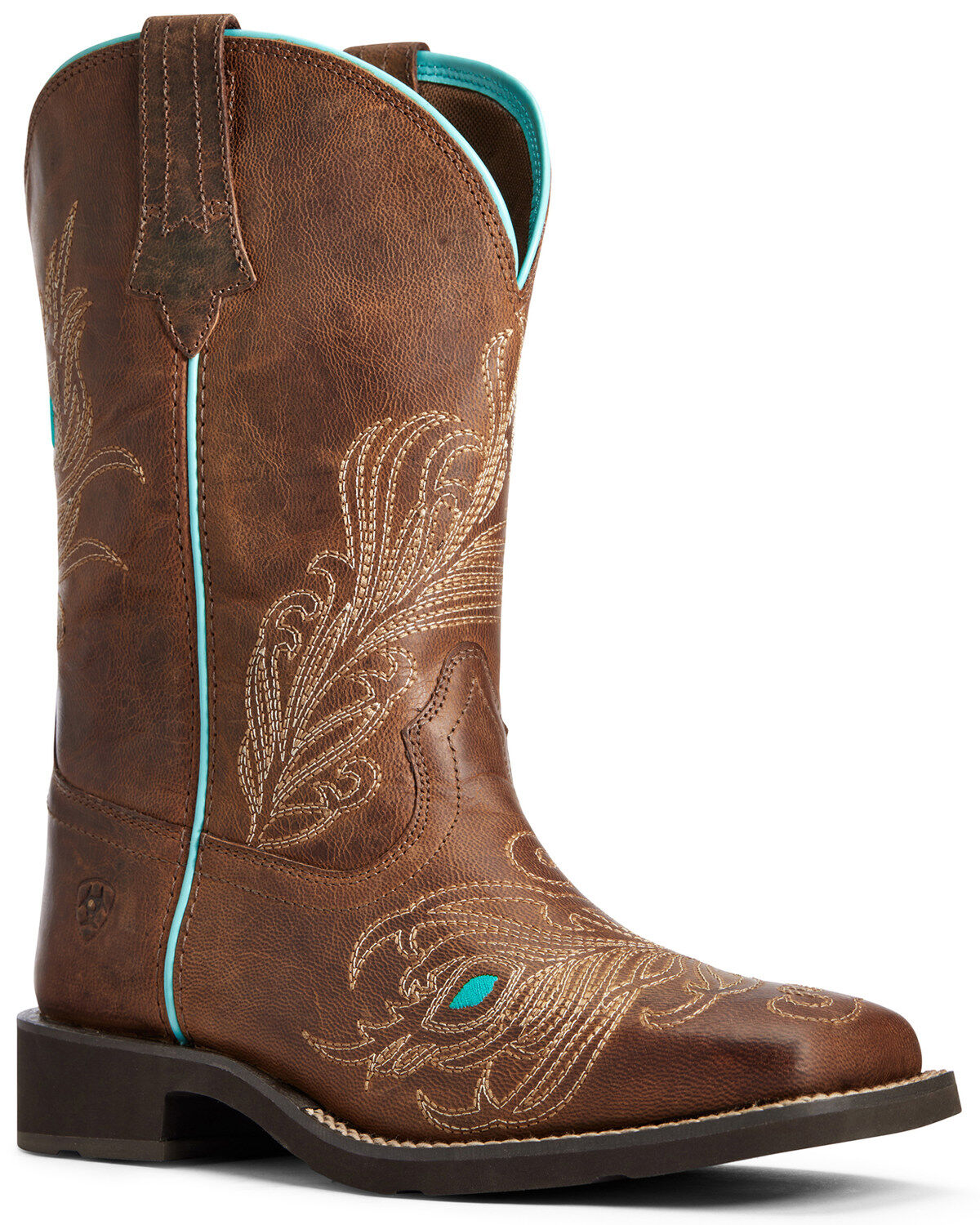 Ariat Women's Bright Eyes II Western Performance Boots - Broad Square Toe, Brown, hi-res