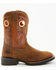 Image #2 - Justin Boys' Bowline Western Boots - Broad Square Toe, Brown, hi-res