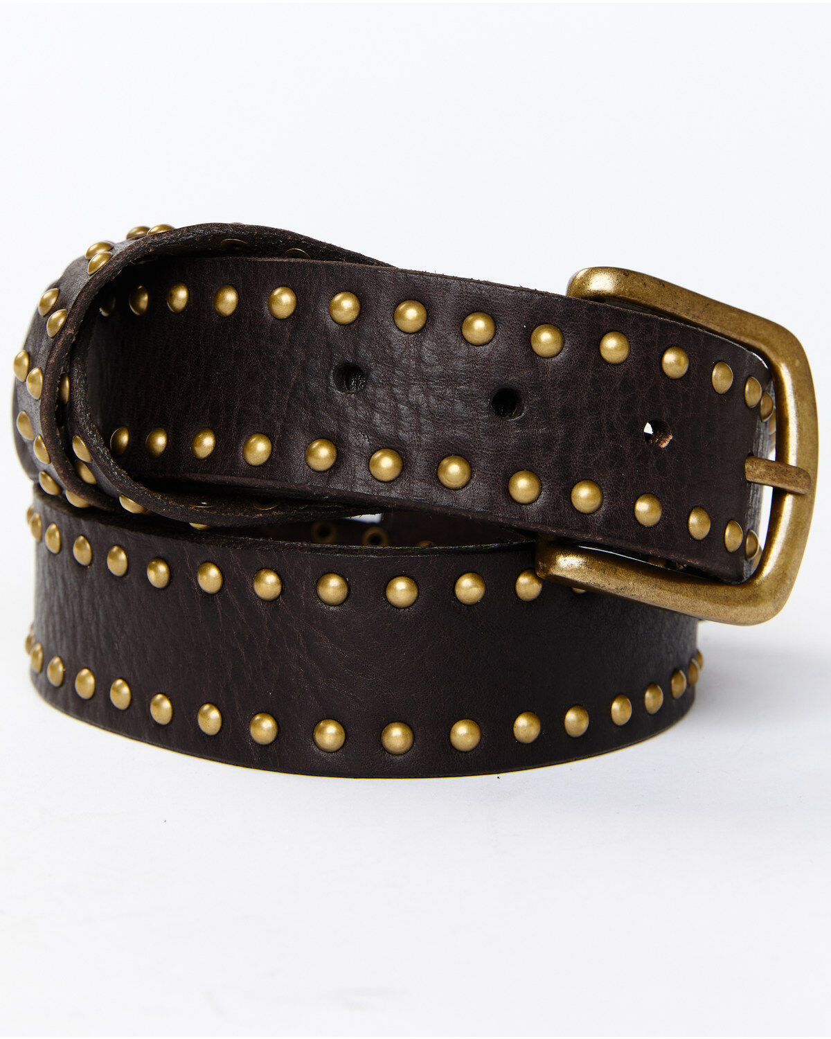 Cleo + Wolf Women's Studded Criss-Cross Keeper Vintage Belt, Dark Brown, hi-res