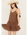 Image #1 - Cleo + Wolf Women's Brandy Sleeveless Button Front Mini Dress, Chocolate Brown, hi-res