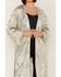 Image #3 - Sadie & Sage Women's Aura Sequin Floral Kimono , Silver, hi-res