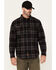 Image #1 - Lucky Brand Workwear Men's Harvest Plaid Print Long Sleeve Button-Down Flannel Shirt, Grey, hi-res