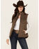 Image #1 - Ariat Women's Southwestern Print Quilted Vest, Brown, hi-res