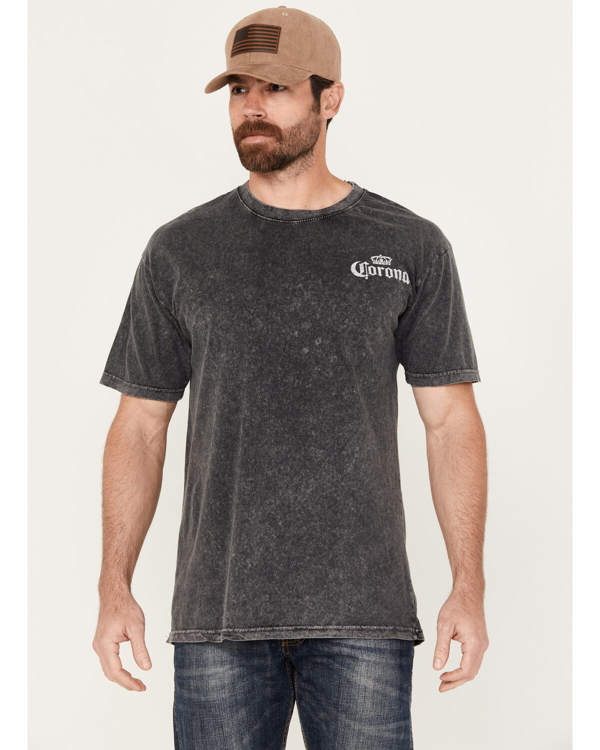 Image #1 - Changes Men's Corona Skull Logo Short Sleeve Graphic T-Shirt, Black, hi-res
