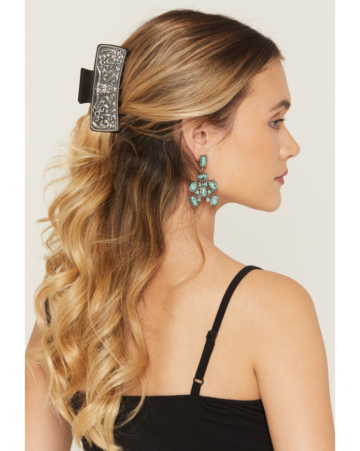 Idyllwind Women's Emery Steerhead Metal Claw Clip, Silver, hi-res