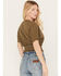 Image #4 - Cleo + Wolf Women's Boxy Short Sleeve Graphic Tee, Olive, hi-res