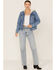 Image #2 - Wrangler Women's Medium Wash Sherpa Lined Denim Jacket, Indigo, hi-res