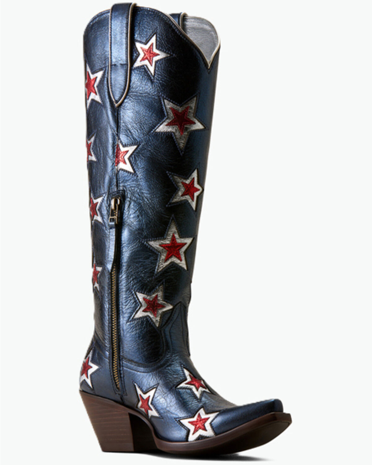 Image #1 - Ariat Women's Casanova Star Metallic Western Boots - Snip Toe, Light Blue, hi-res