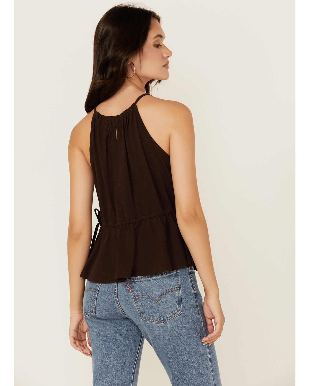 Image #4 - Shyanne Women's Embroidered Side Tie Tank Top, Chocolate, hi-res