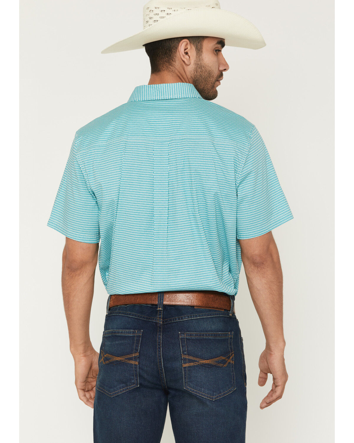 Image #4 - RANK 45&reg; Men's Dasher Geo Print Short Sleeve Button-Down Stretch Western Shirt, Ivory, hi-res