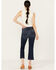 Image #3 - Mia and Moss Women's Spellbound Dark Wash Mid Rise Kick Flare Stretch Jeans, Dark Wash, hi-res