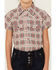 Image #3 - Shyanne Girls' Dobby Teton Plaid Print Short Sleeve Pearl Snap Western Shirt, Brick Red, hi-res