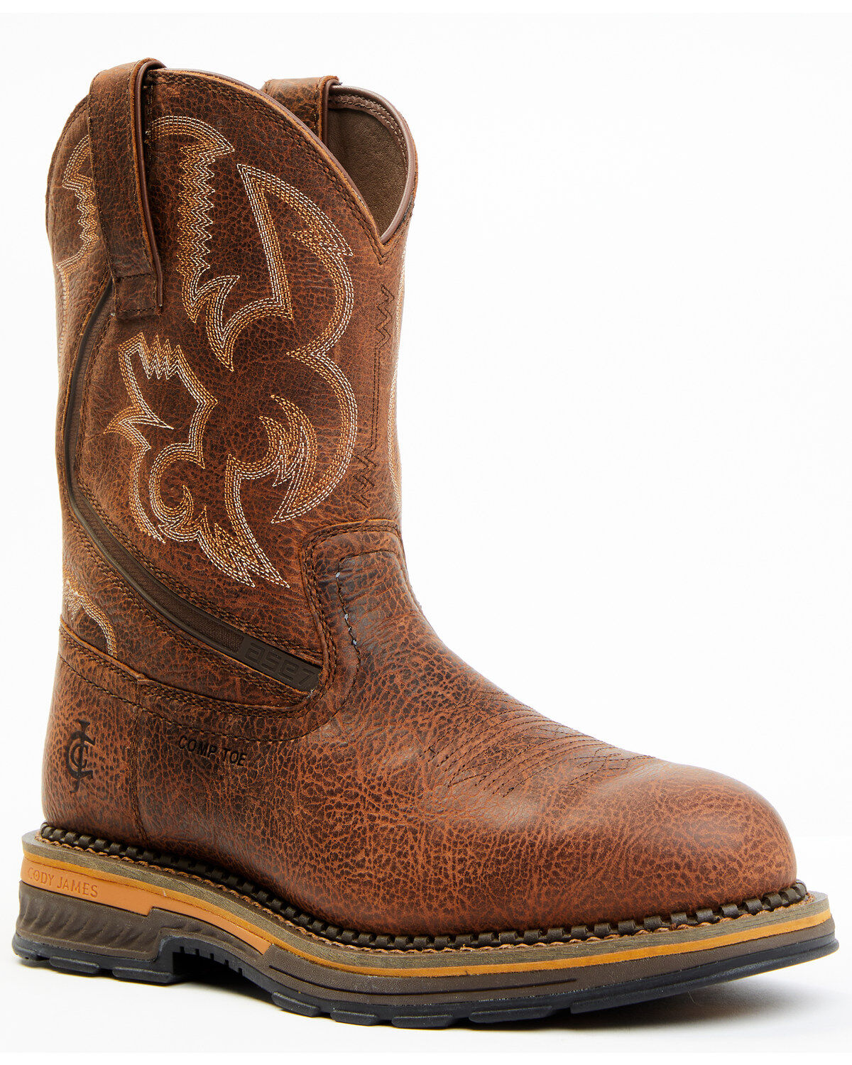 Image #1 - Cody James Men's 10" ASE7 Disruptor AAA Tyche Crunch Time Waterproof Work Boots - Composite Toe, Red, hi-res