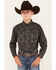 Image #1 - Rock & Roll Denim Boys' Paisley Print Long Sleeve Snap Western Shirt , Black, hi-res