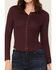 Image #3 - Idyllwind Women's Norwood Solid Long Sleeve Snap Thermal Shirt, Wine, hi-res