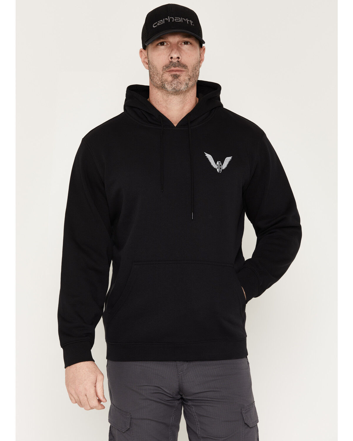 Image #2 - Thorogood Men's Job-Fitted Hooded Sweatshirt, Black, hi-res