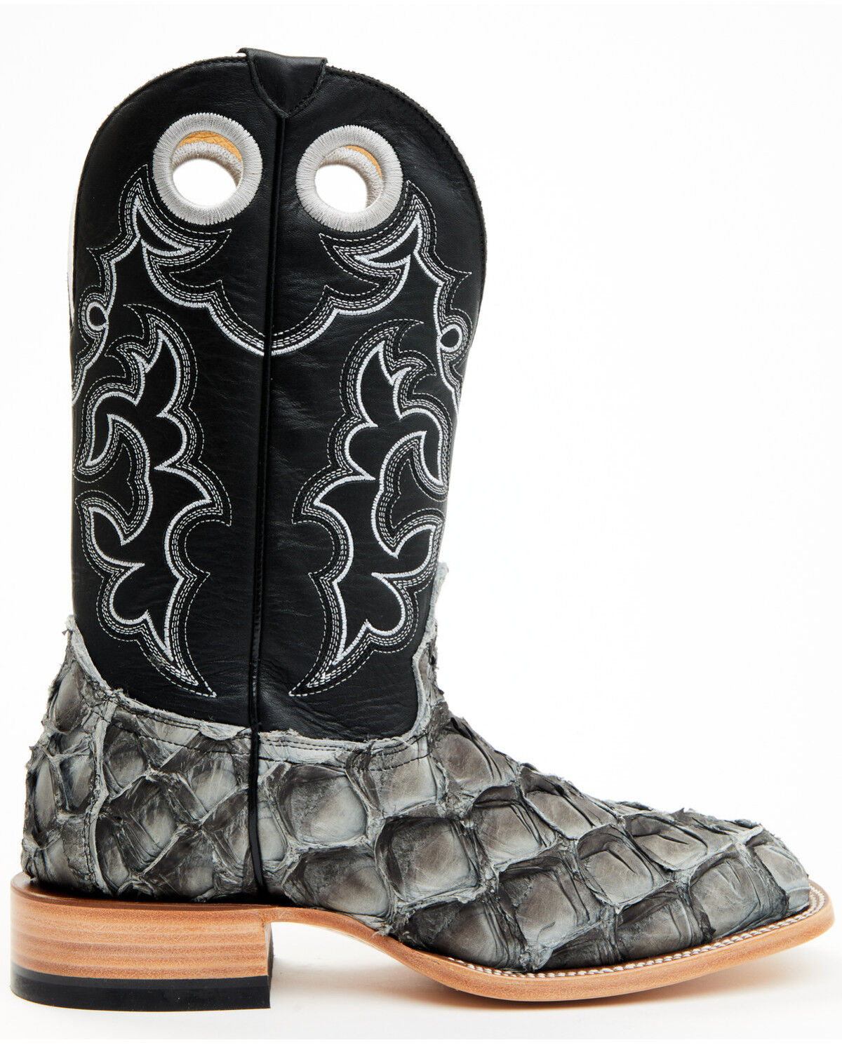 Image #2 - Cody James Men's Exotic Pirarucu Western Boots - Broad Square Toe, Grey, hi-res