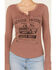 Image #3 - Cleo + Wolf Women's Rust Belt Long Sleeve Henley Shirt , Coffee, hi-res