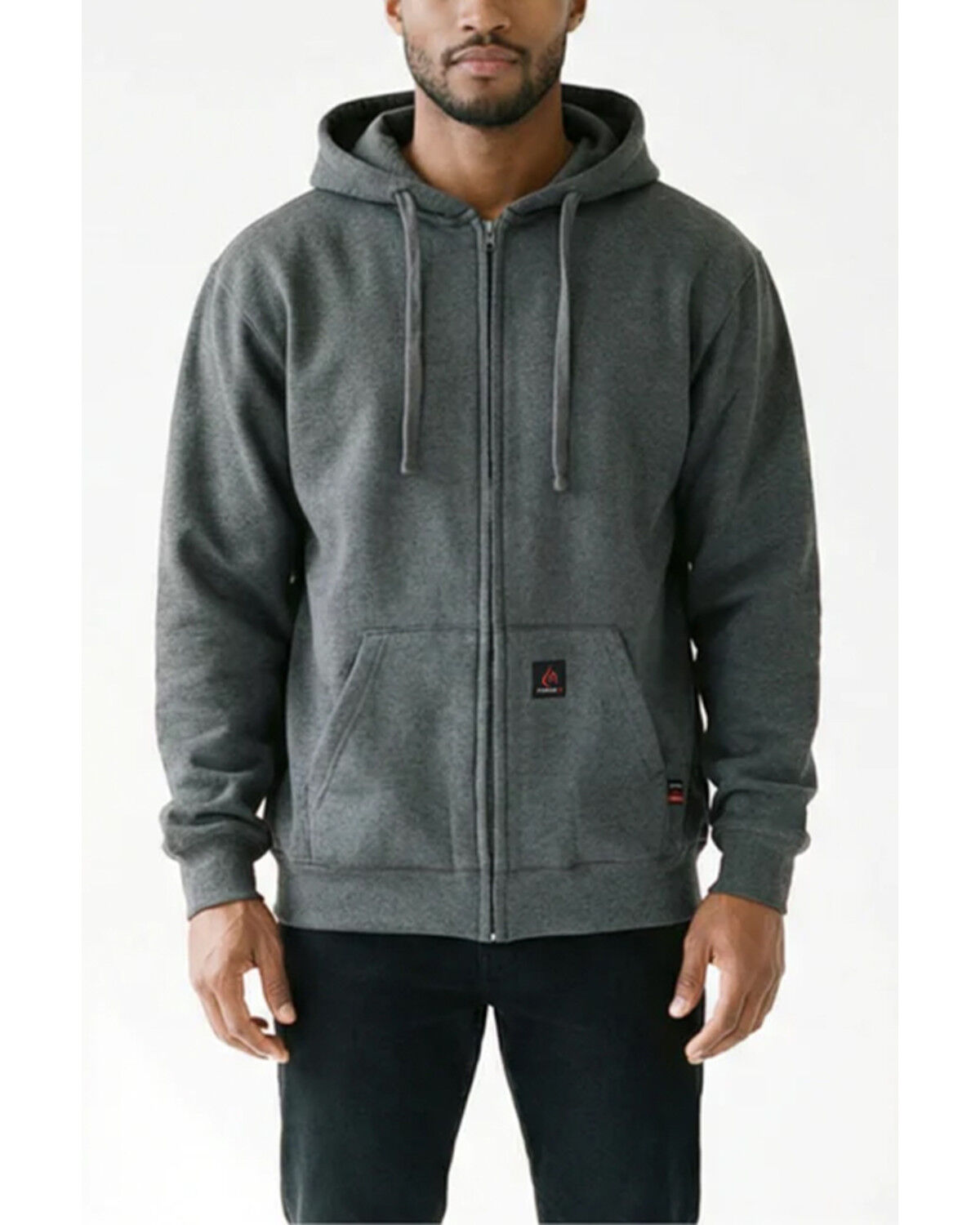 Forge Workwear Men's FR Solid Zip-Up Work Jacket, Charcoal, hi-res