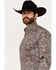 Image #2 - Stetson Men's Paisley Print Long Sleeve Button Down Western Shirt, Grey, hi-res