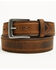 Image #1 - Hawx Men's Heavy Duty Double Stitch Leather Belt, Brown, hi-res