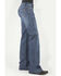 Image #2 - Stetson Women's 214 Medium Wash Pieced Pocket Trouser Leg Jean, Blue, hi-res