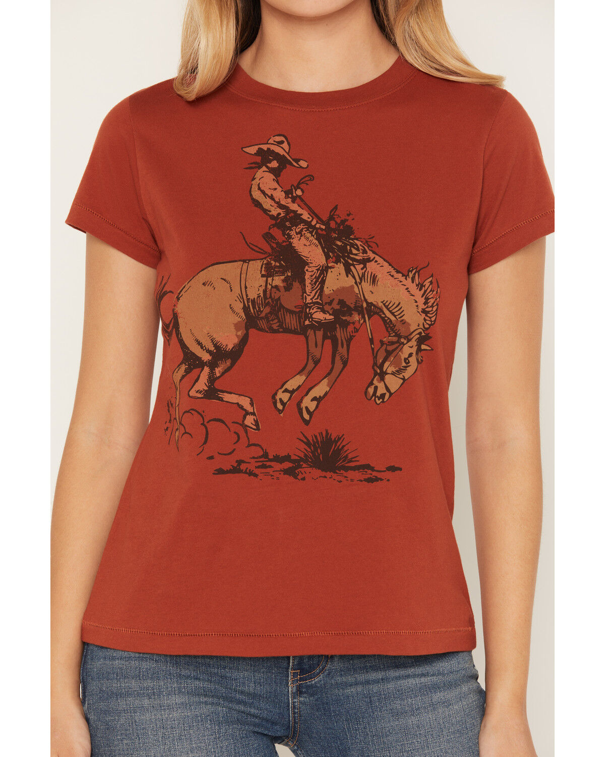 Image #3 - Shyanne Women's Remi Short Sleeve Graphic Tee, Brick Red, hi-res