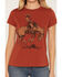 Image #3 - Shyanne Women's Remi Short Sleeve Graphic Tee, Brick Red, hi-res
