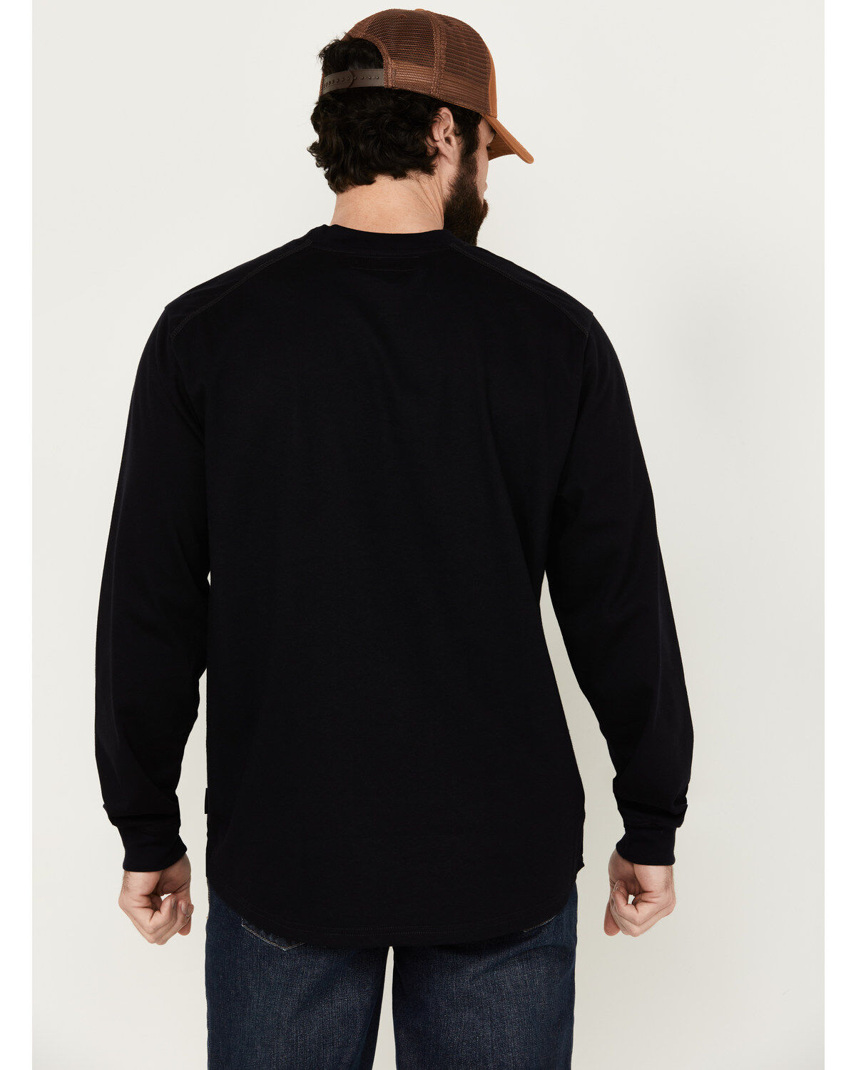 Image #4 - Hawx Men's FR Long Sleeve Pocket T-Shirt - Tall, Navy, hi-res